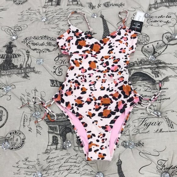 Hula Honey Juniors' Wild  Side-Lace Swimsuit - Picture 3 of 7